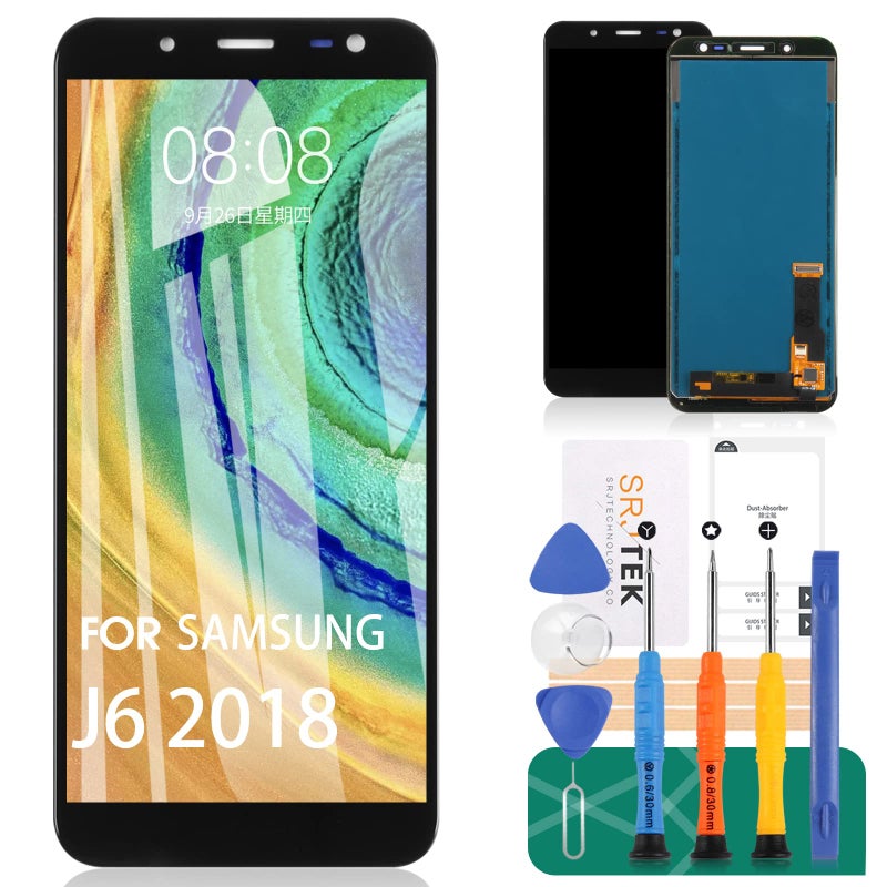 SRJTEK Screen Replacement for Samsung Galaxy J6 2018 / Galaxy On6 J600 J600L J600N J600G/DS J600F/DS 5.6" LCD Display Touch Digitizer Glass Panel Assembly(Not Original AMOLED) - Image 1